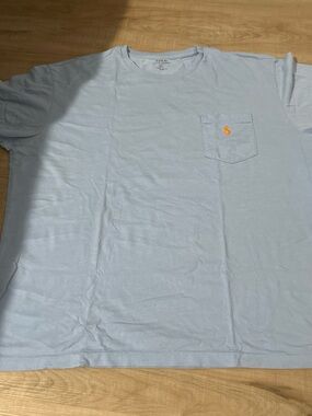 Polo by Ralph Lauren Light Blue Short Sleeve Pocket Tee with Orange Pony